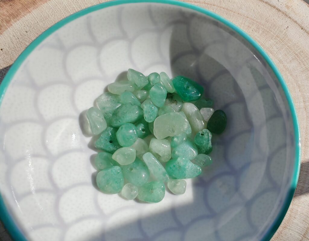 perline orecchini avventurina verde